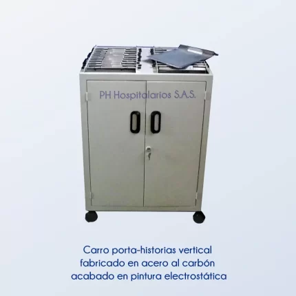 Carro porta historias clínicas vertical