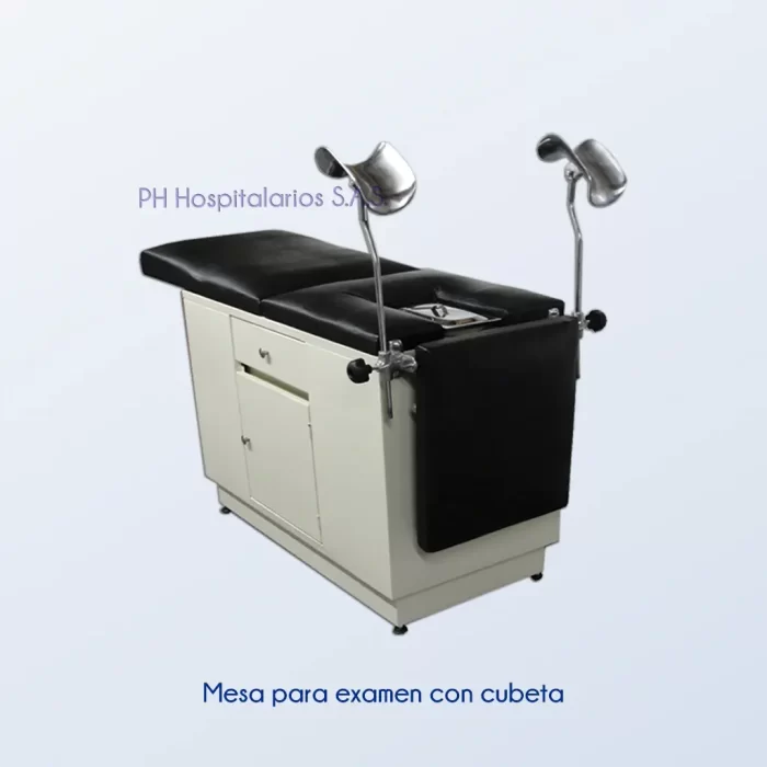 Mesa para examen con cubeta