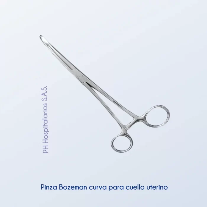 Pinza Bozeman curva para cuello uterino